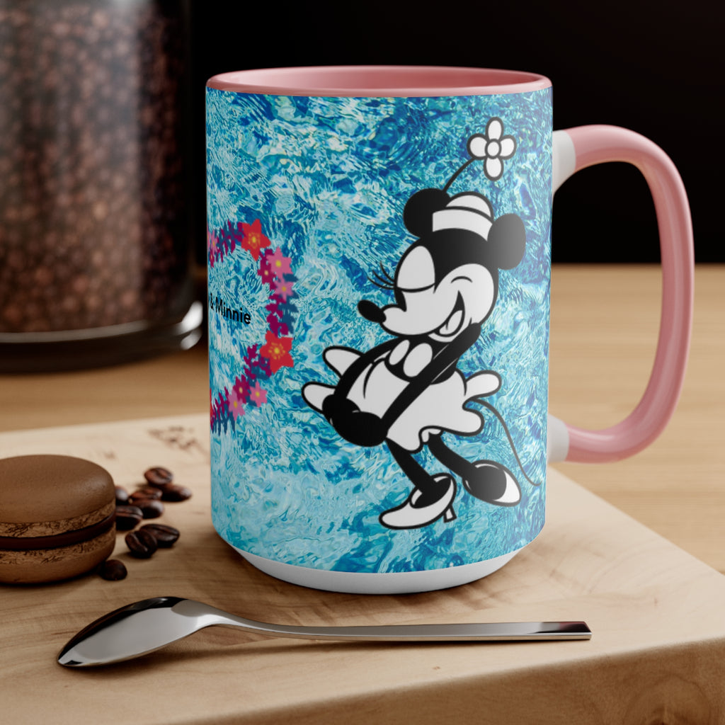 Mickey & Minnie Vibes Accent Mug — Floral Heart Retro Disney Design