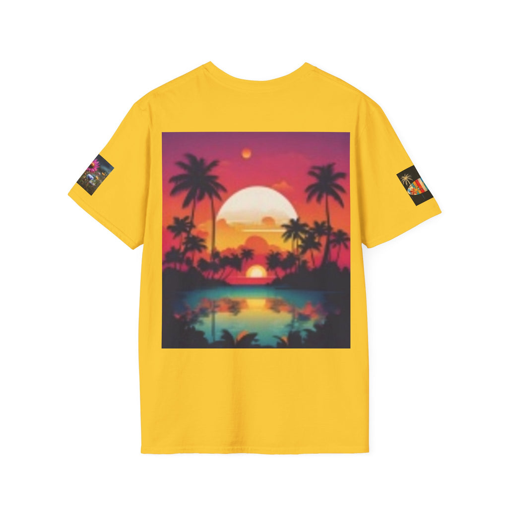 Sunset Palm Beach T-Shirt — Tropical Sunset Graphic Tee