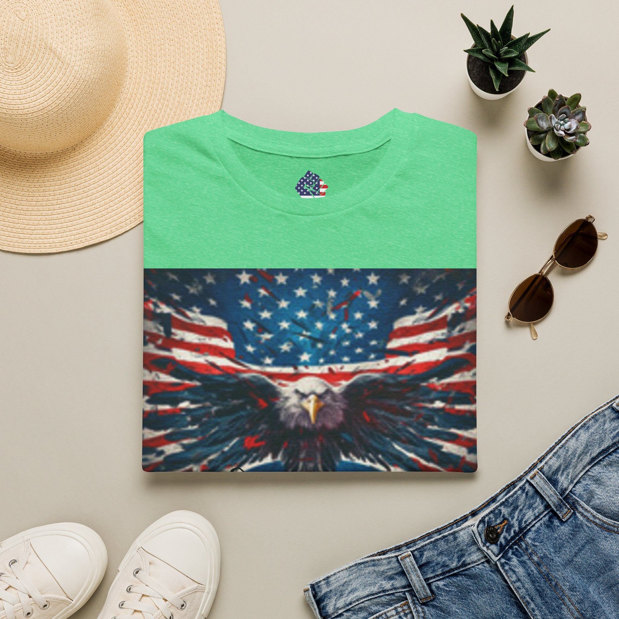 Patriotic Eagle T-Shirt — American Flag Bald Eagle I Love America!
