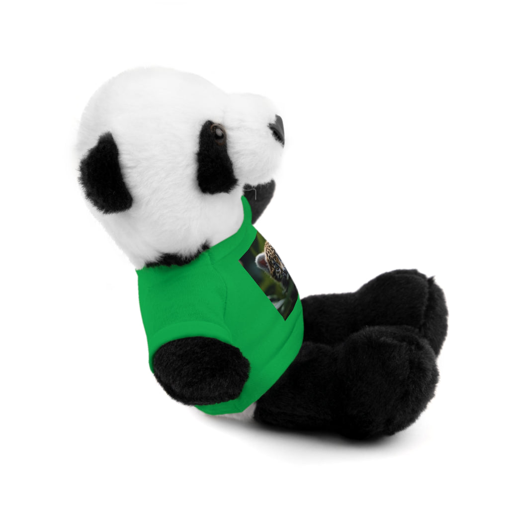 Plush Teddy Bear with Leopard Cub Tee — Cute Animal Gift for Kids & Wildlife Lovers