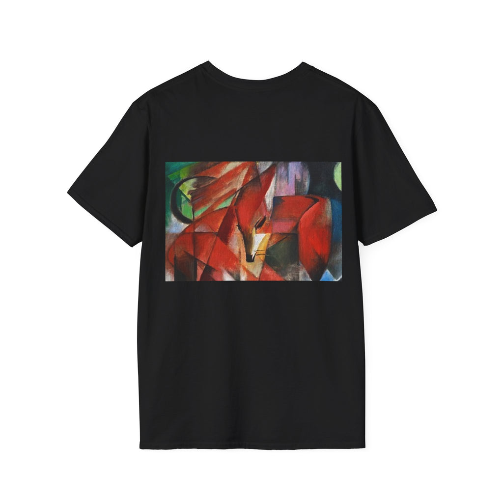 Sun Face Pocket Tee with Abstract Red Fox Back Print