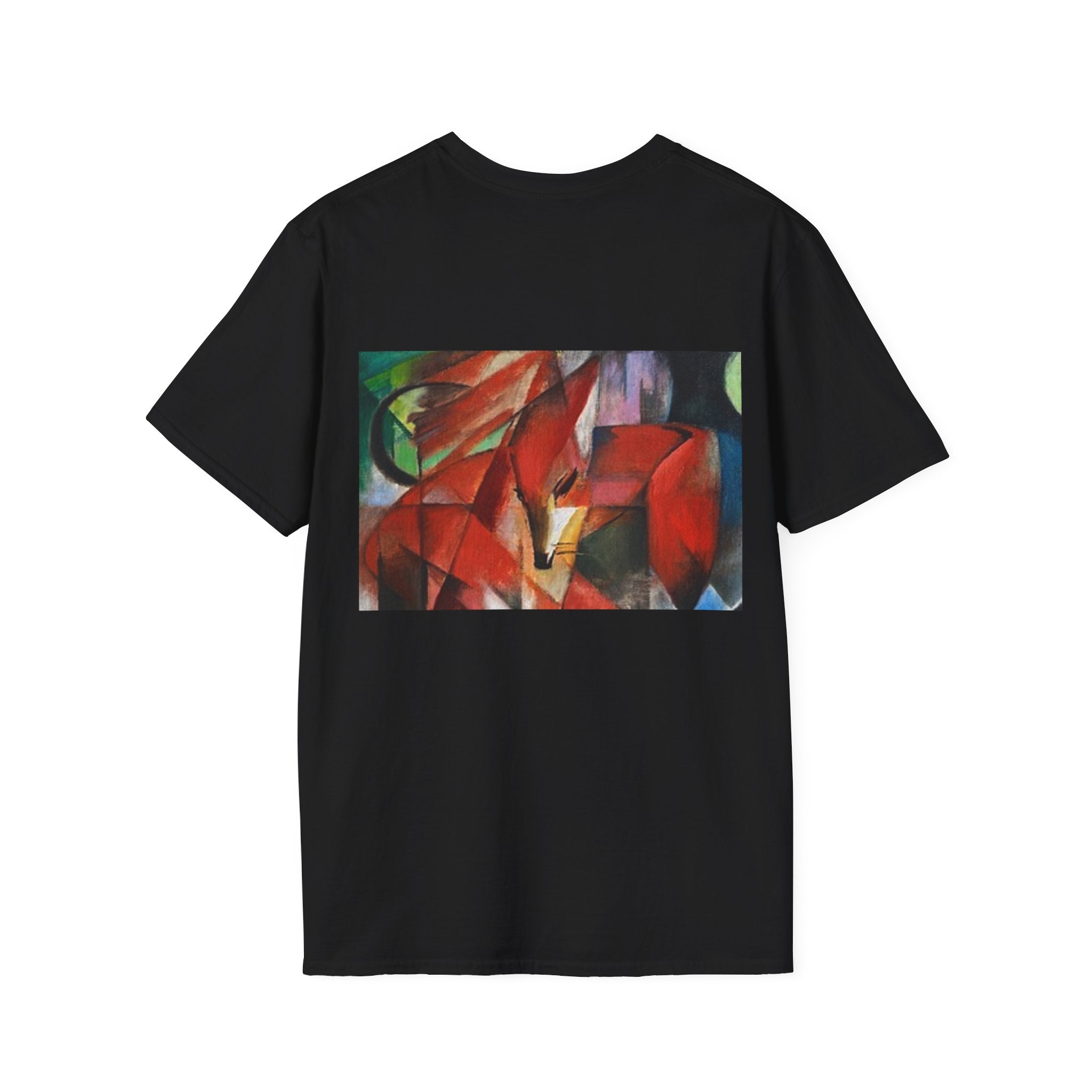 Sun Face Pocket Tee with Abstract Red Fox Back Print