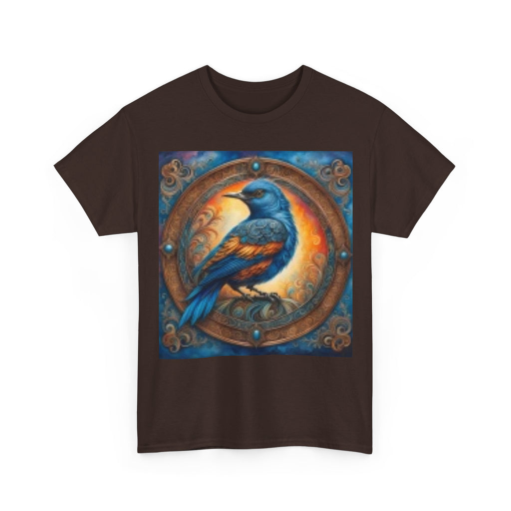 Bluebird Mystic Tee — Artistic Raven & Moon Illustration T‑Shirt
