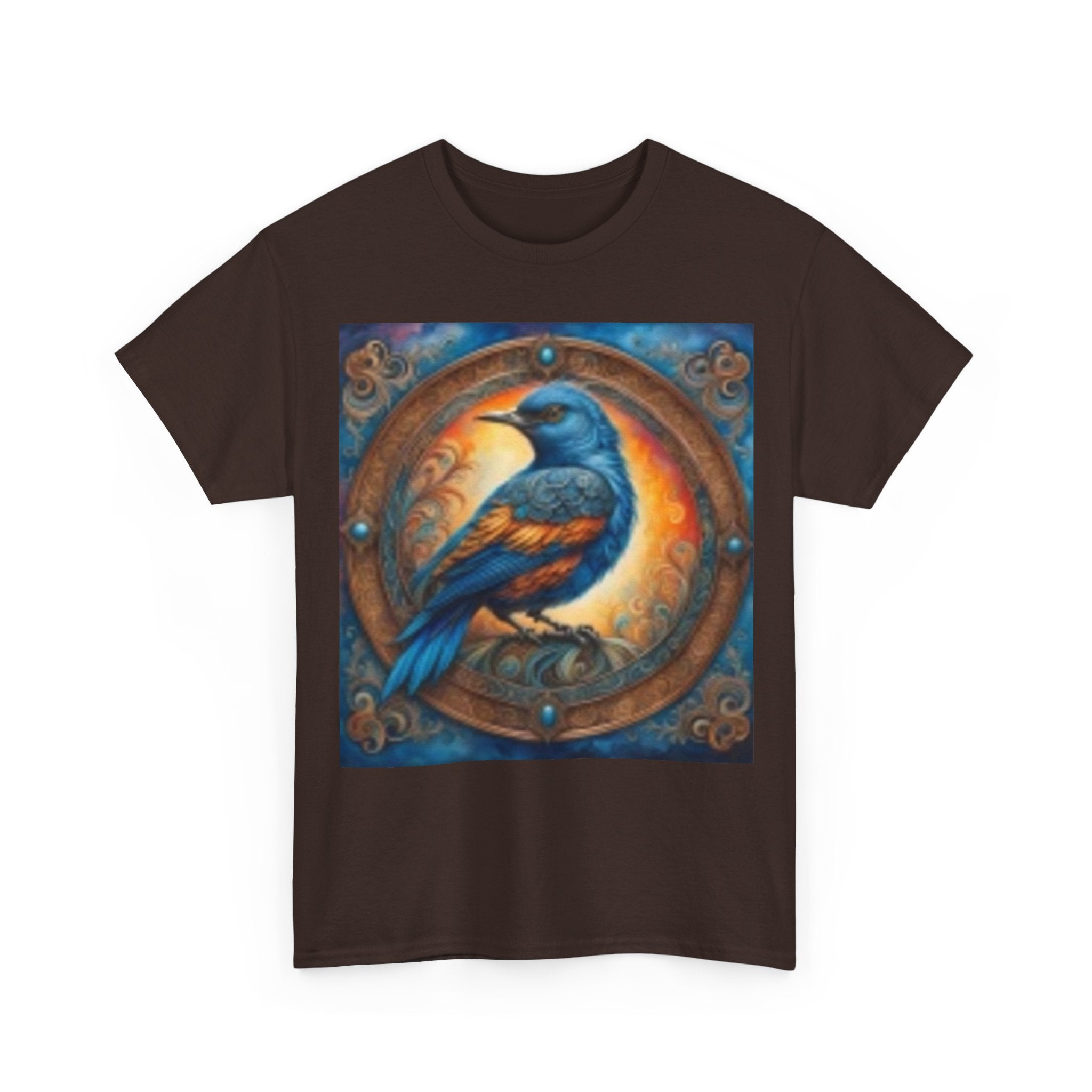 Bluebird Mystic Tee — Artistic Raven & Moon Illustration T‑Shirt