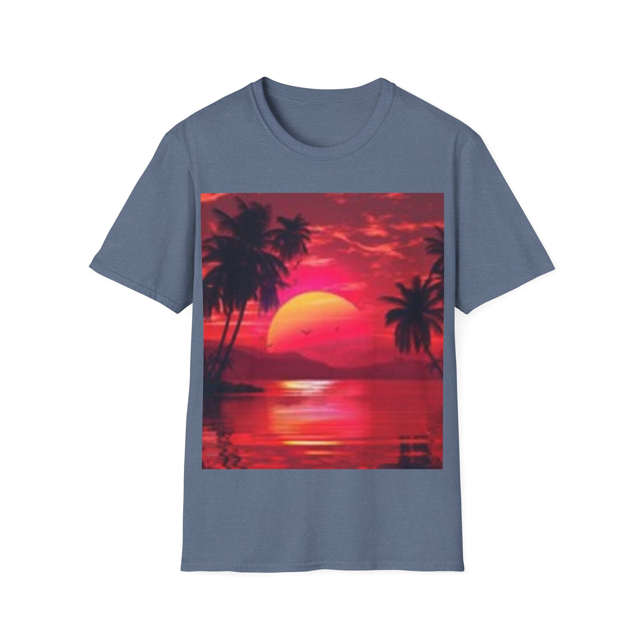 Retro Sunset T-Shirt — Tropical Palm Beach Sunset Graphic
