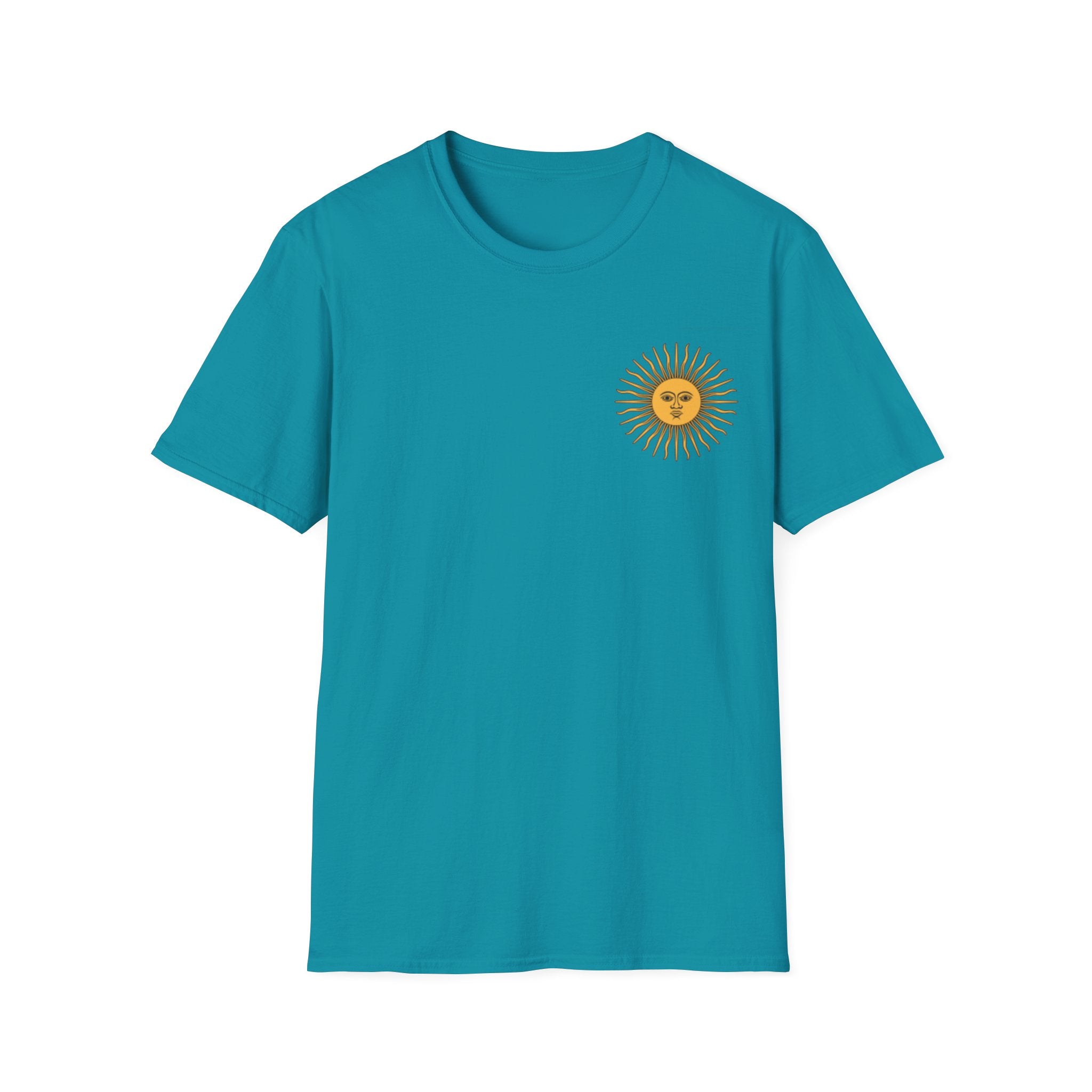 Sun Face Pocket Tee with Abstract Red Fox Back Print