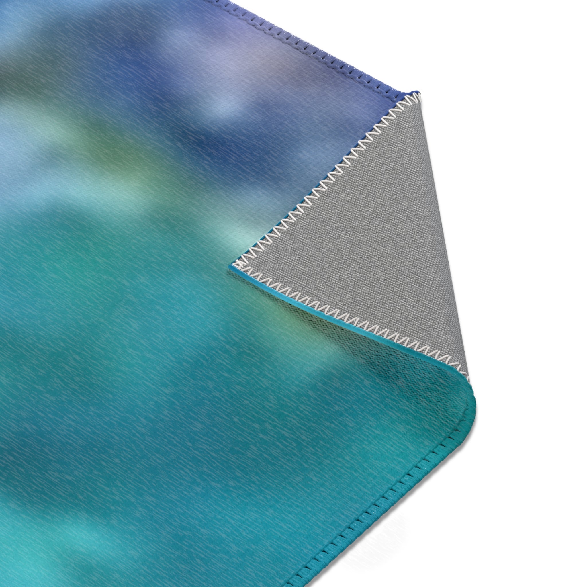 Vibrant Watercolor Area Rug — Colorful Abstract Blue Pink Green Floor Mat