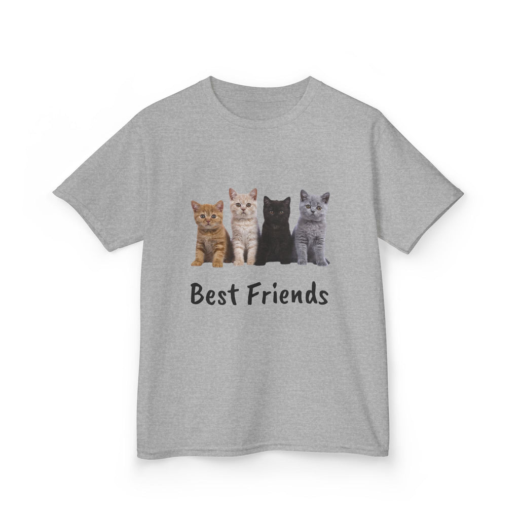Kids Cat Paw T-Shirt — Cute Kitten Row Front & Paw Prints Back