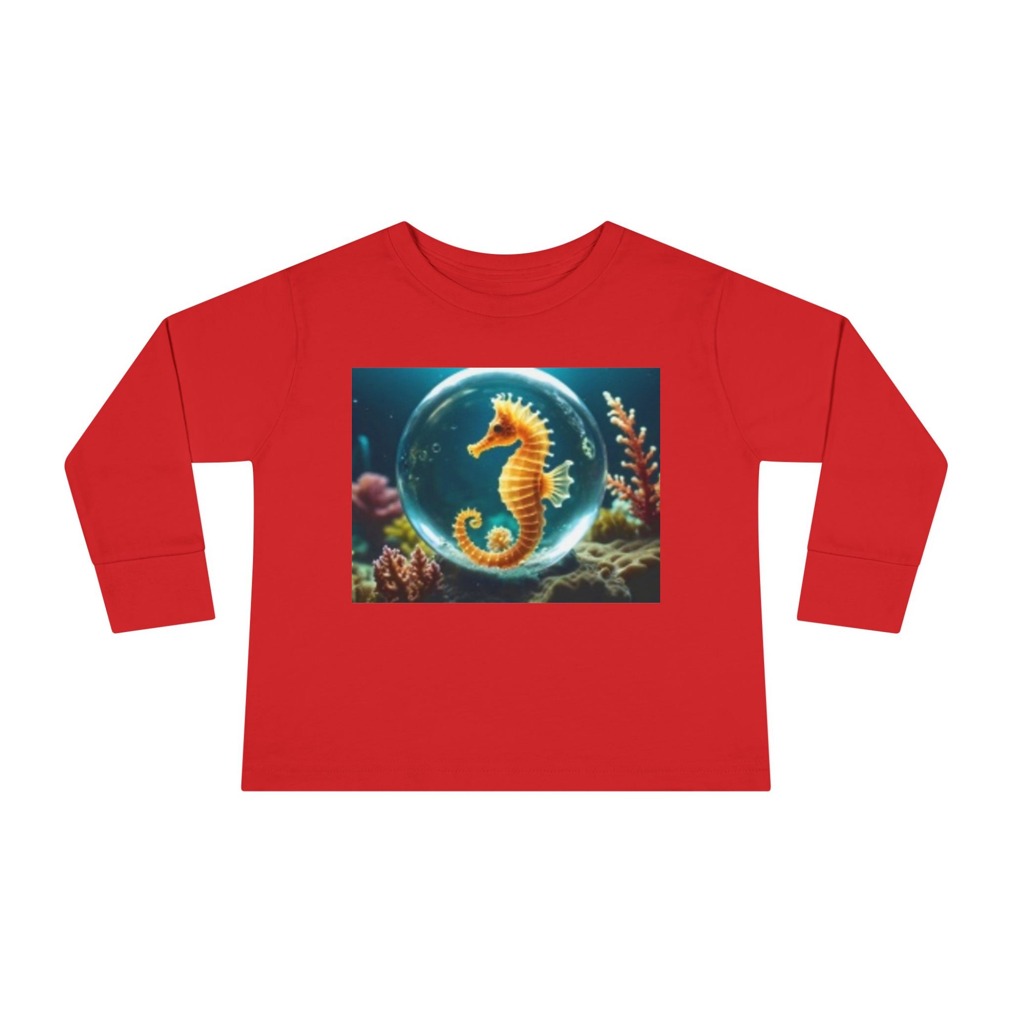 Toddler Long Sleeve T-shirt Seahorse & Clown fish and other colorful fish