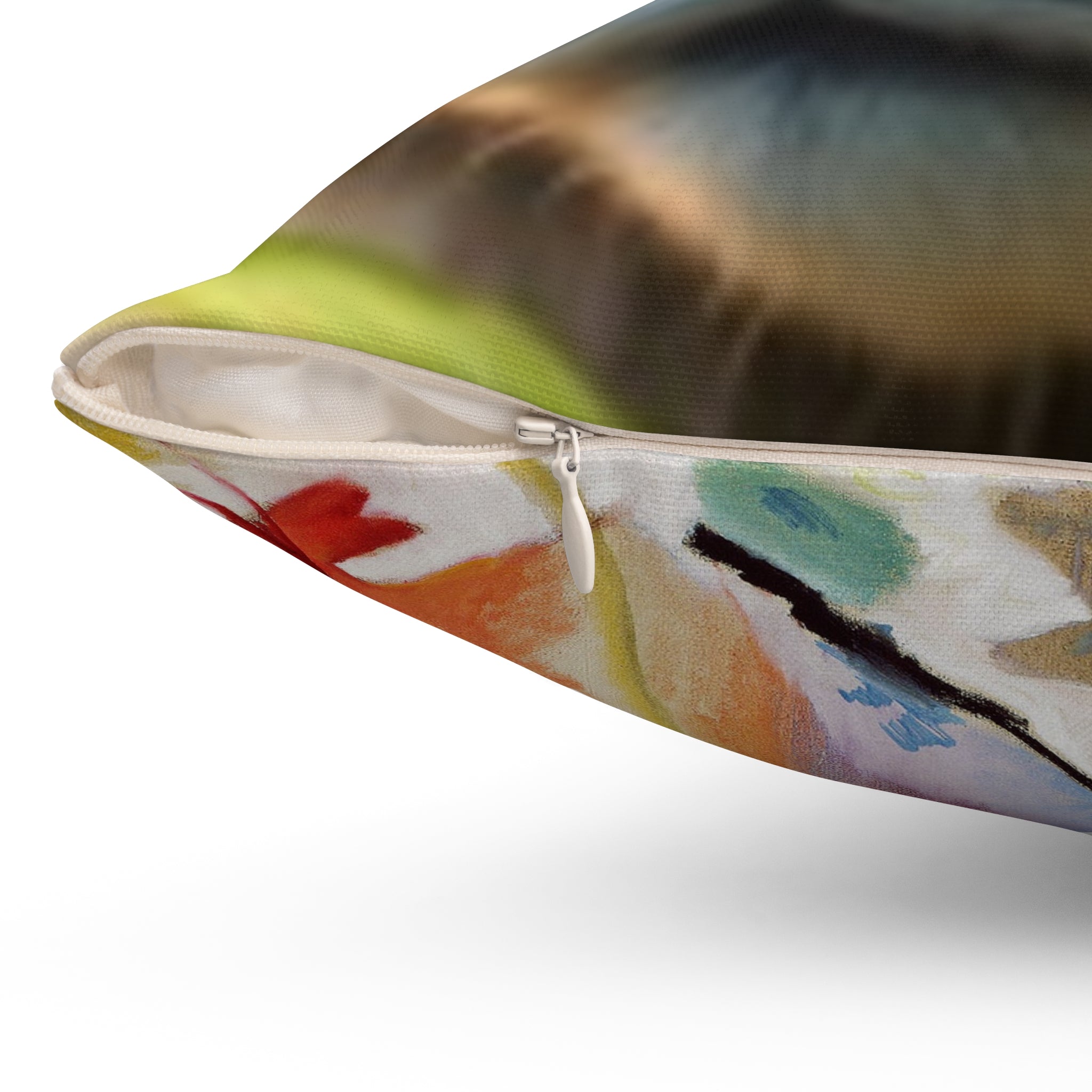 Decorative Pillow Cat Face & Colorful Geometrics
