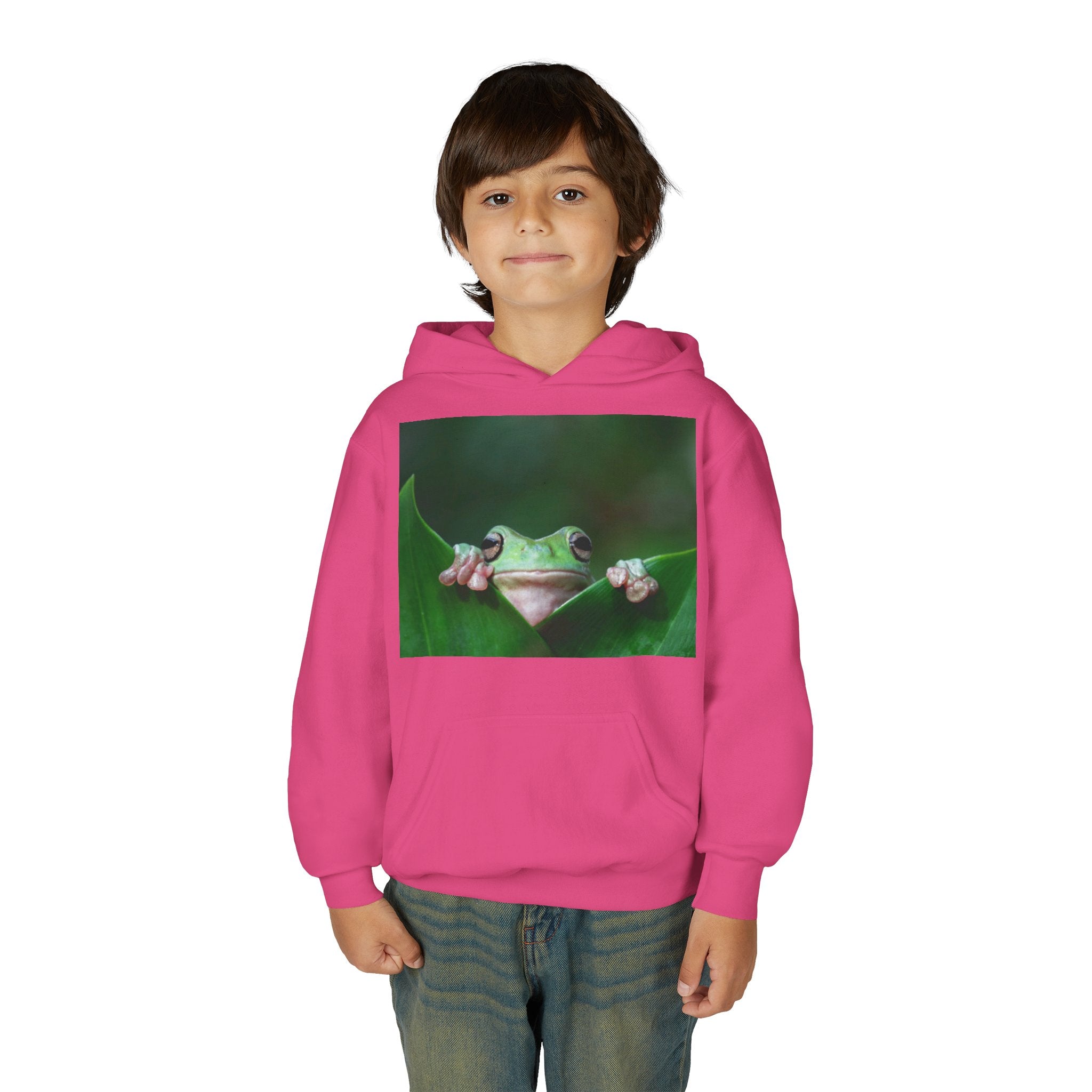 Youth Frog Hoodie – Cute Green Tree Frog Graphic Pullover