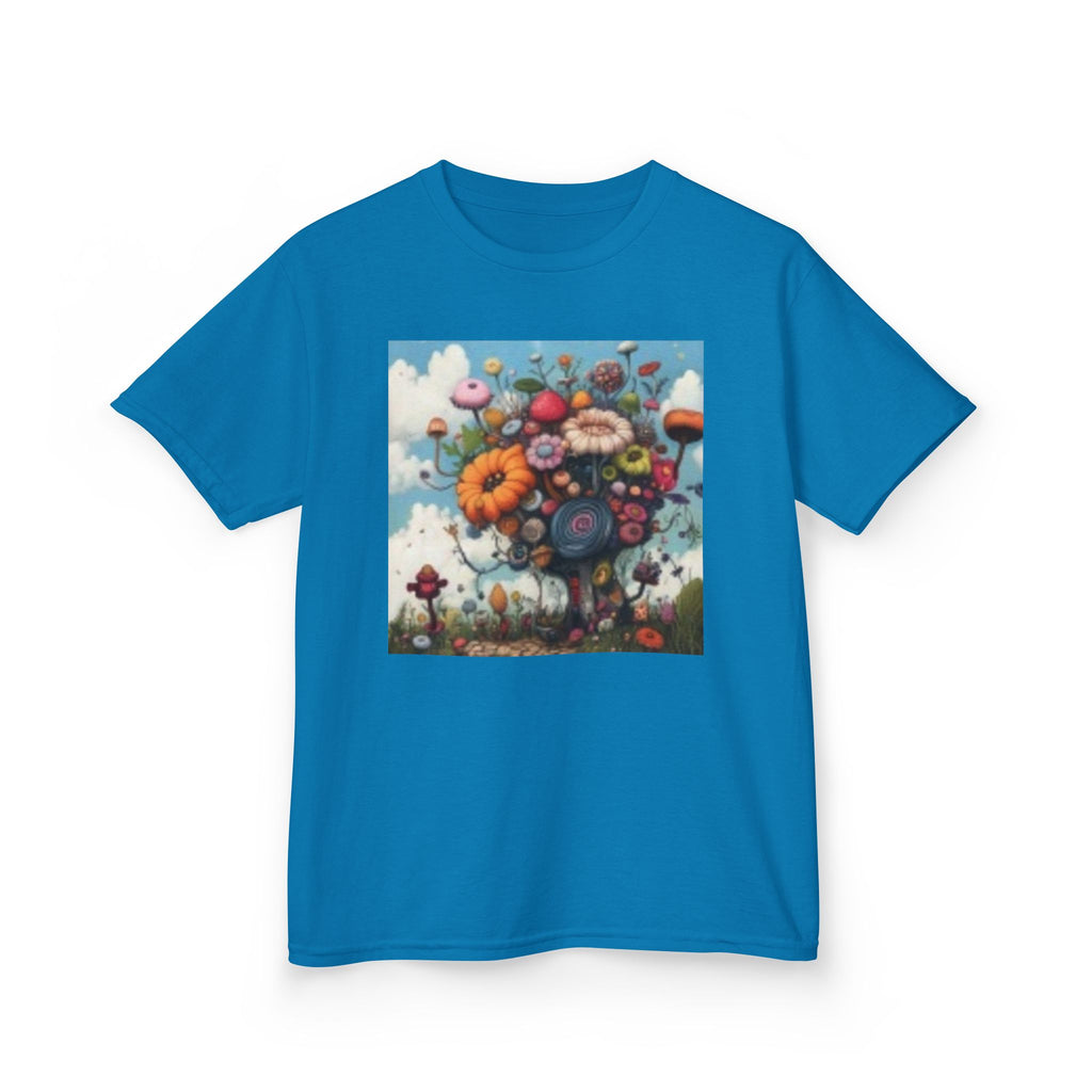 Kids T‑Shirt — Colorful Fantasy Flower Garden Print