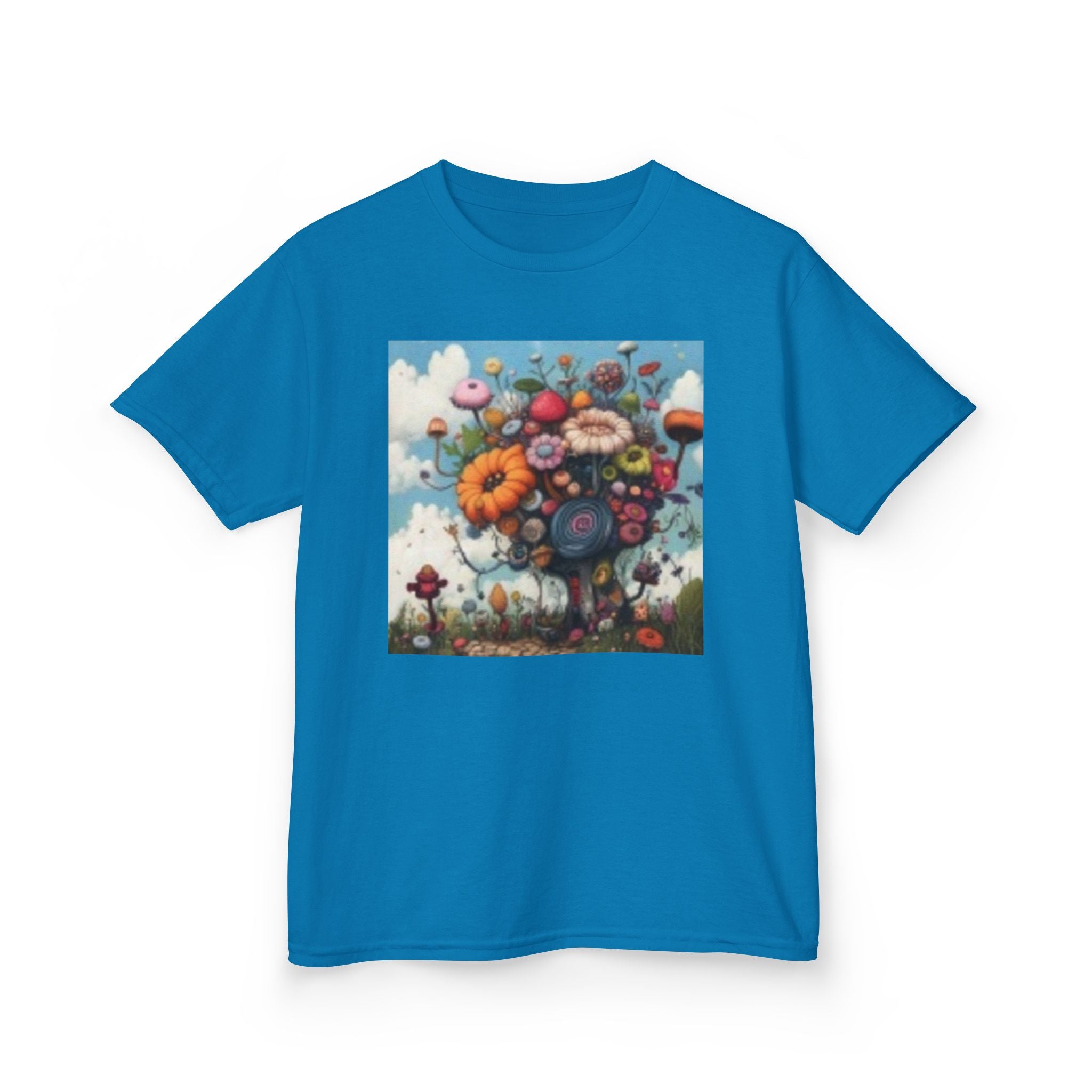 Kids T‑Shirt — Colorful Fantasy Flower Garden Print
